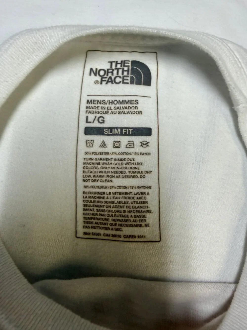 The North Face Men’s Half Dome‎ Tee Large White Gold Logo Slim GUC